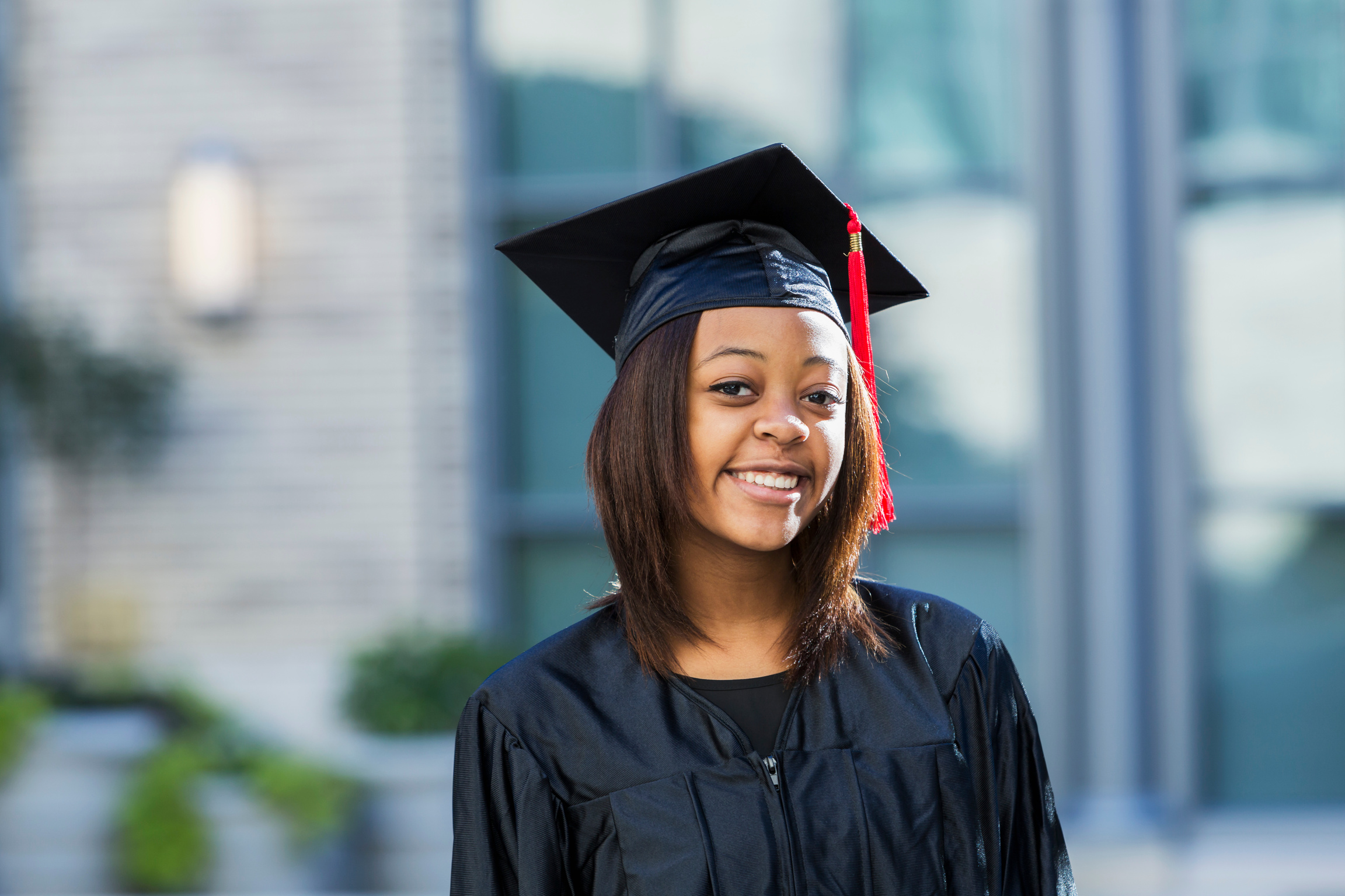 Teenage girl  at high school graduation